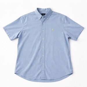 Ralph Lauren Classic Short Sleeve Button Down Shirt Blue XXL Polo Player Logo